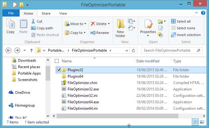 Plugins Folder in FileOptimizer