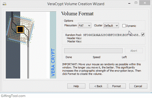 GIF showing the volume creation process. Time to move your mouse!